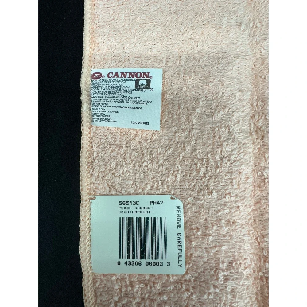 Cannon Towel Set Peach Sherbet Counterpoint NOS Deadstock Grannycore Grandma (5)